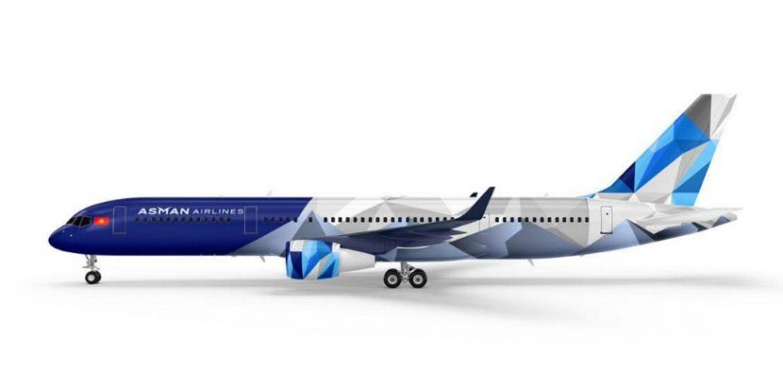 УЛУТТУК “АСМАН ЭЙРЛАЙНС” АВИАКОМПАНИЯСЫ ЖАҢЫ САТЫП АЛА ТУРГАН УЧАКТАРЫНЫН ДИЗАЙНЫ КӨРСӨТҮЛДҮ