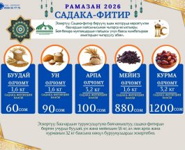 МУФТИЯТ БИТИР-САДАГАНЫН ӨЛЧӨМҮН БЕКИТТИ